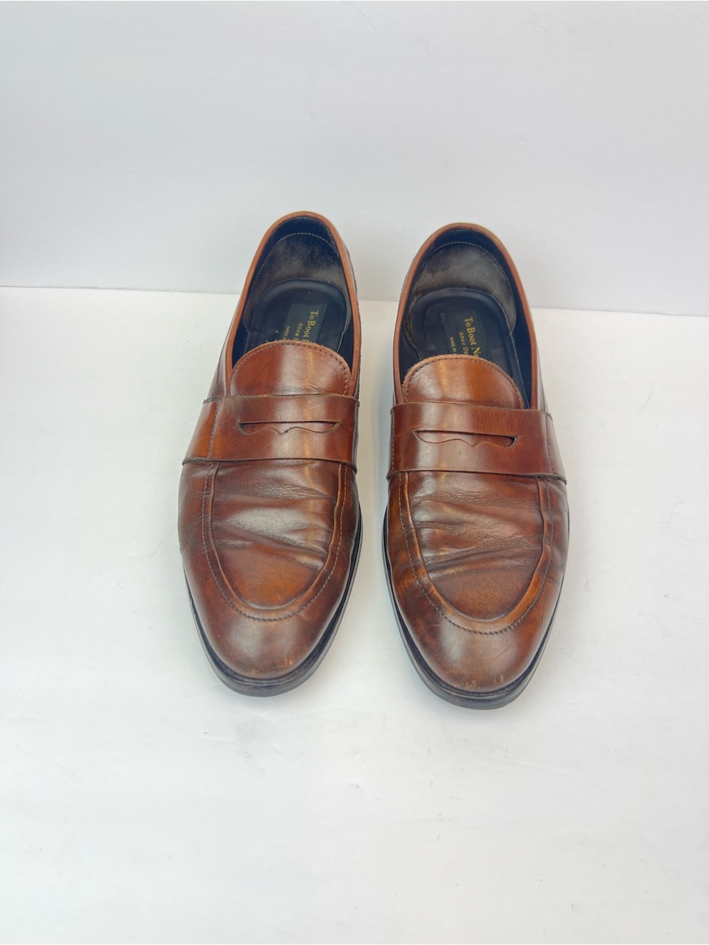 To Boot New York Adam Derrick Dark Brown Penny Loafers Leather Italy Men’s 9.5